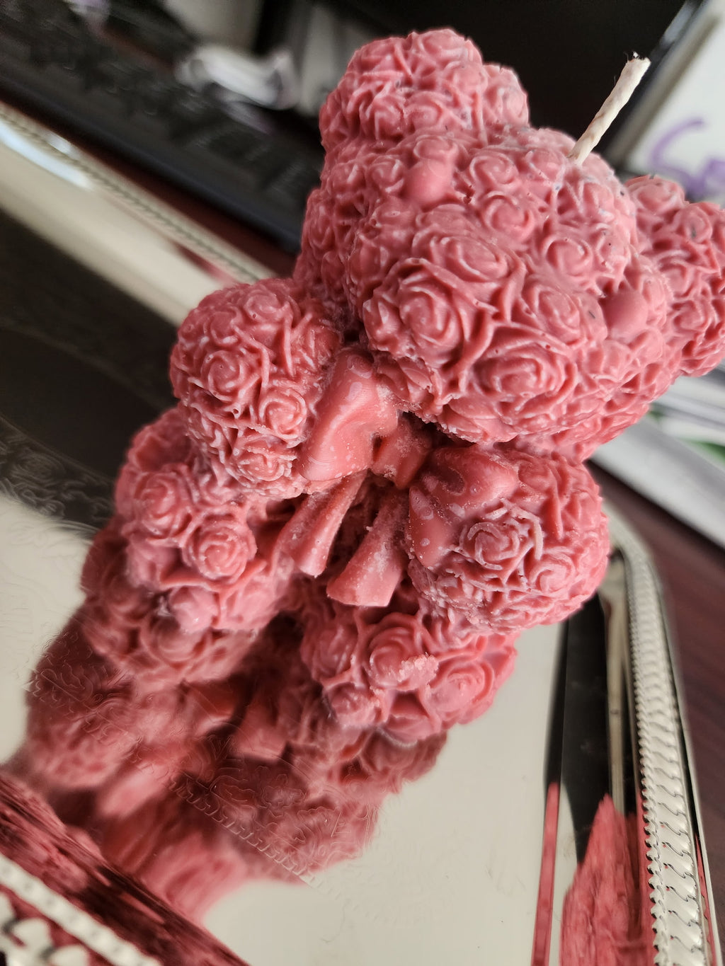 ROSE TEDDY BEAR CANDLE