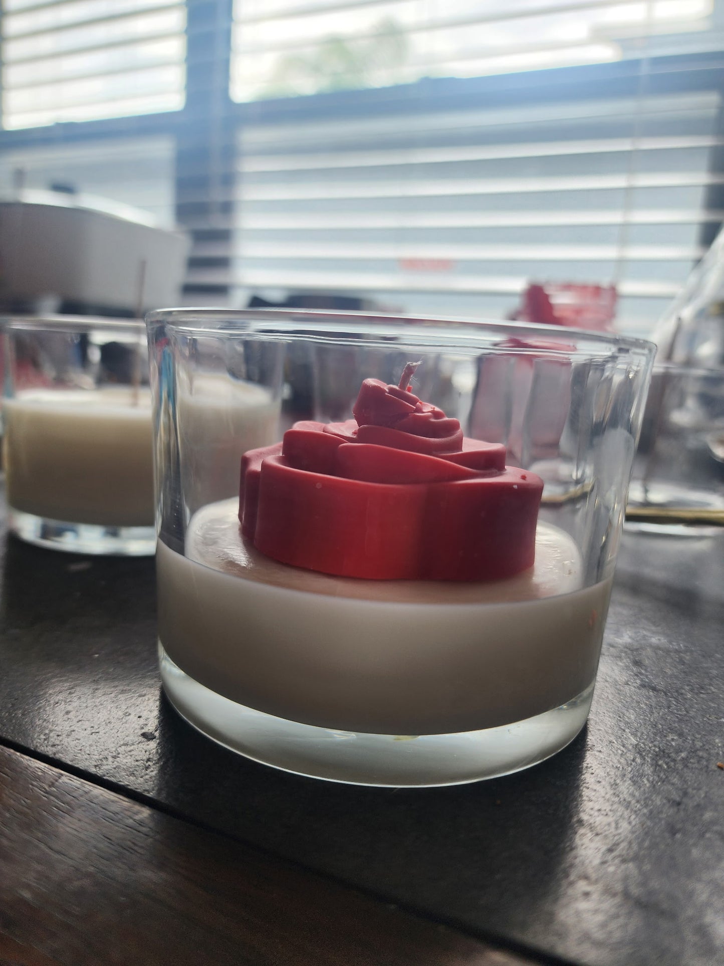 Glass Rose Candle