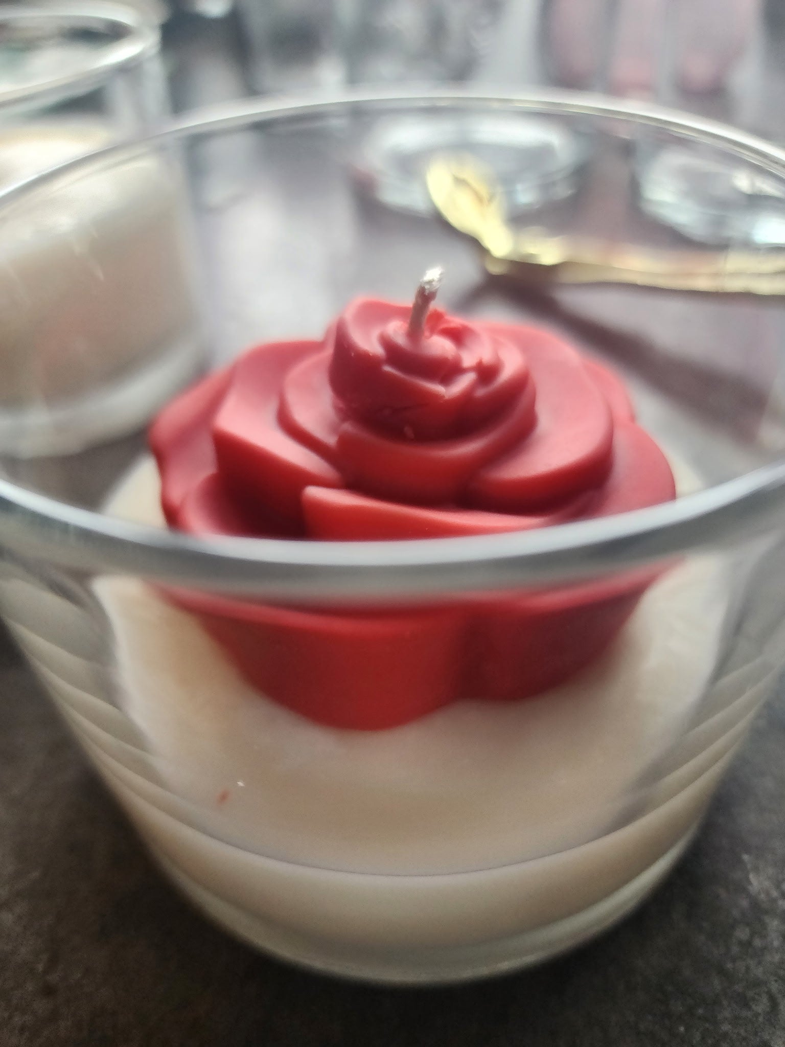 Glass Rose Candle